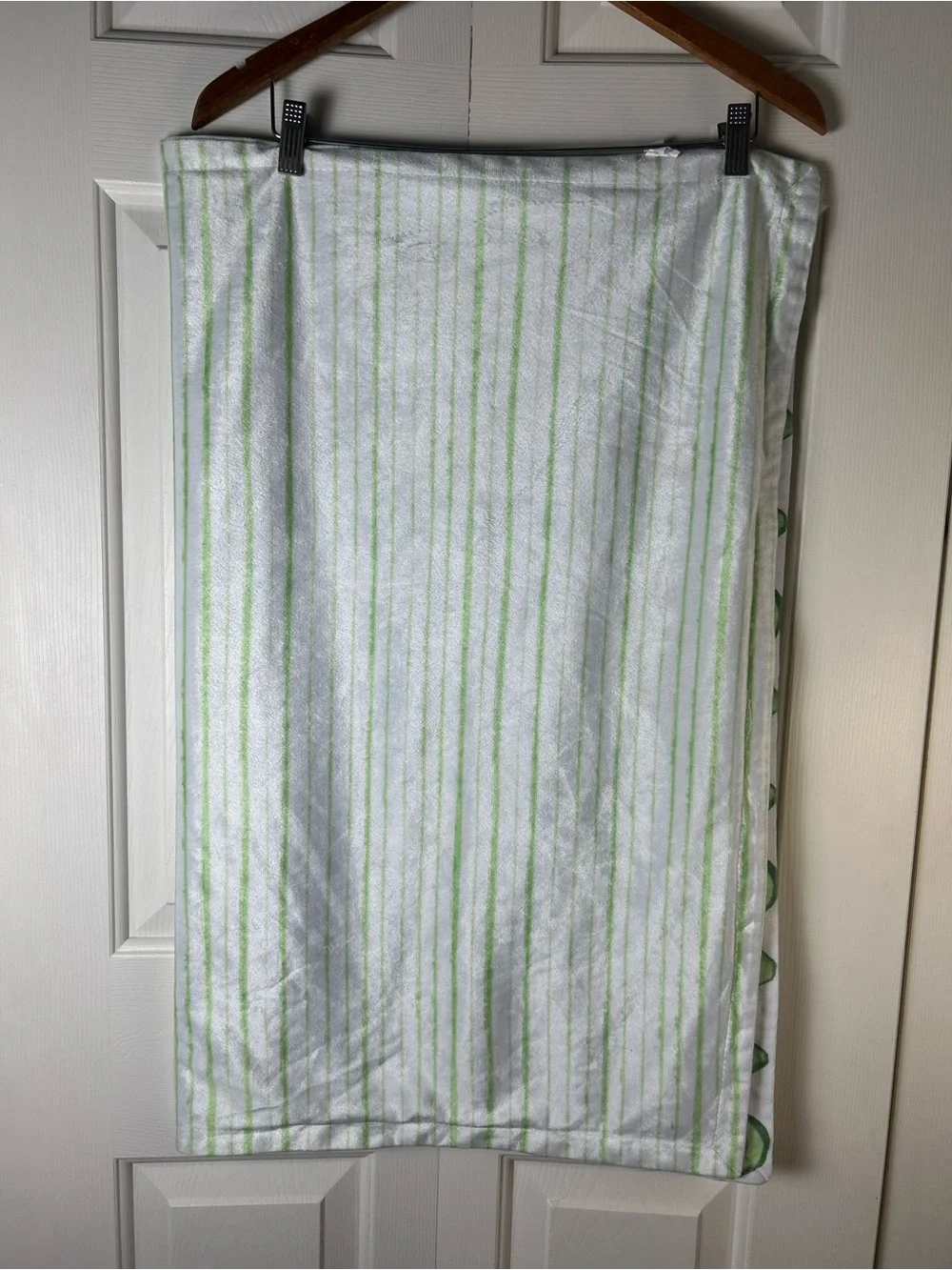 SL Home Fashions Avocado Baby Blanket Green White Stripes Security Lovey